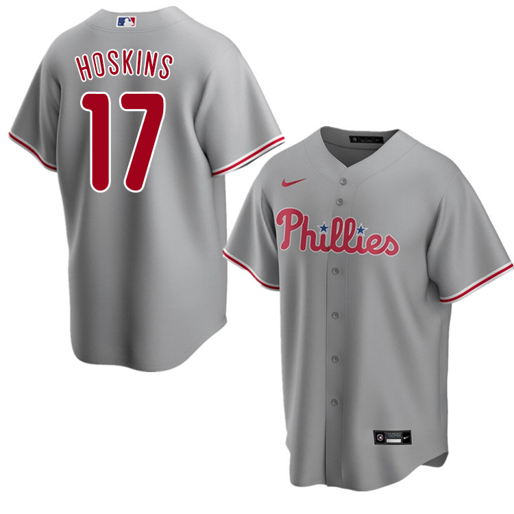 Nike Men #17 Rhys Hoskins Philadelphia Phillies Baseball Jerseys Sale-Gray